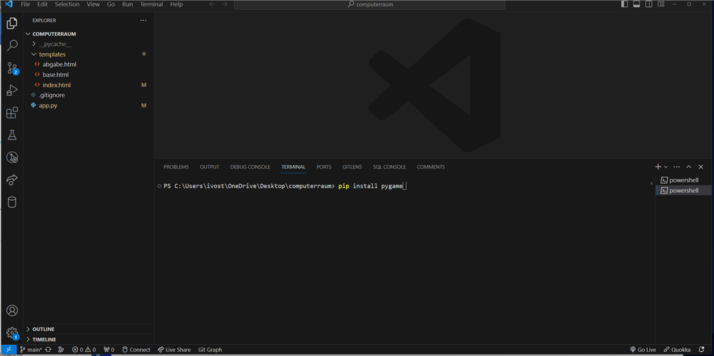 Visual Studio Code Pygame Install